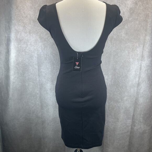 NWT Guess Women’s Size Med Jet Black Mini Pencil Dress “Mareen” - Picture 4 of 8